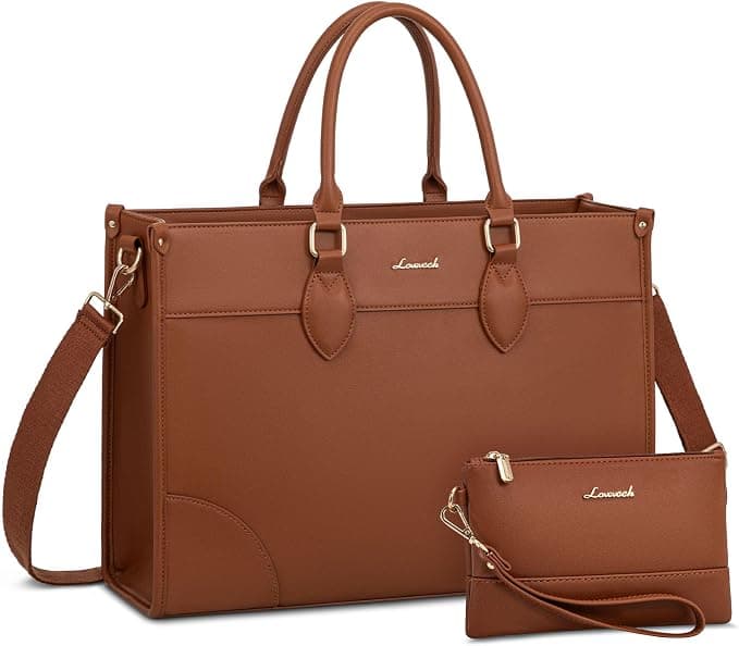 LOVEVOOK Laptop Bag for Women 15.6 lnch,Waterproof Laptops Tote Bags for Womens,Professional Work Bags for Women with Cup Holder,Large Laptop Purse Computer Briefcase Office Teacher Clutch Bag,2 PCS