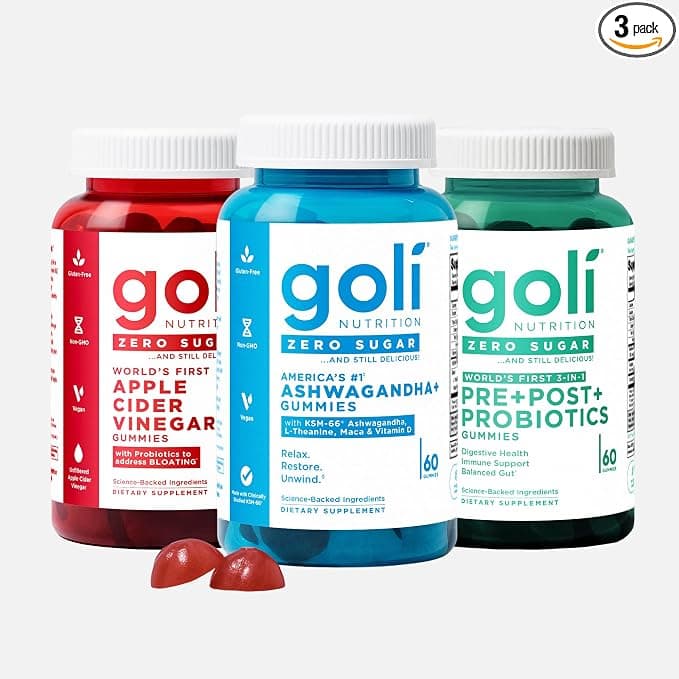Goli Zero Sugar Gummies: ACV, Probiotic, Calm, D Power